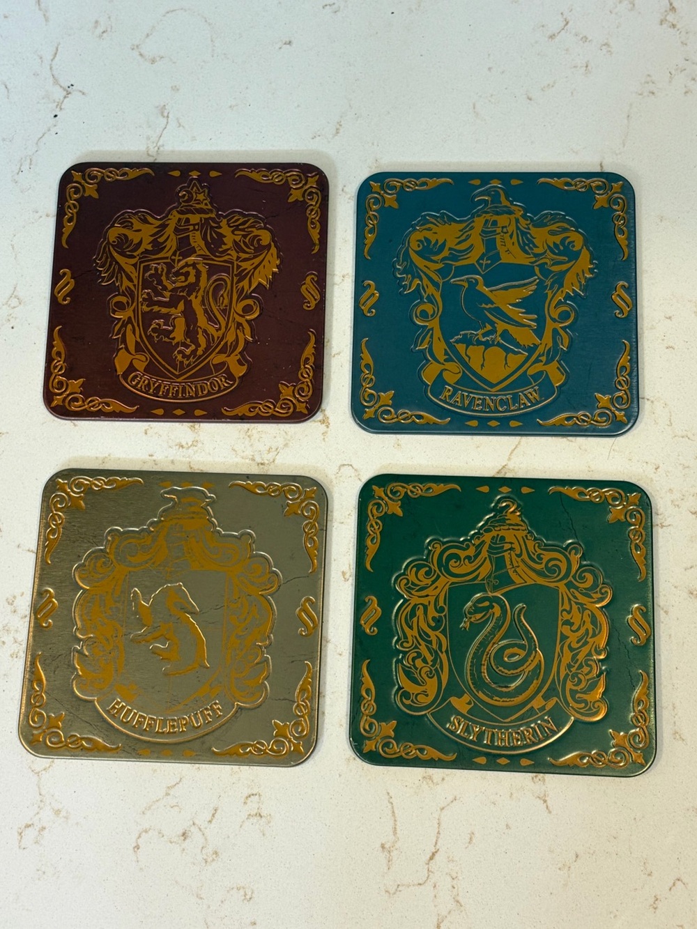 Harry Potter House Crest Coasters - Gryffindor Ravenclaw Hufflepuff Slytherin